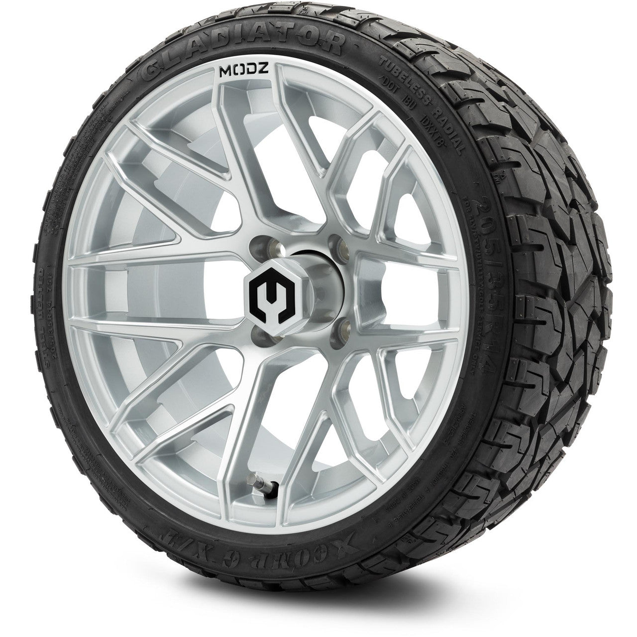 MODZ® 14" Matrix Silver - LowPro Street Tire and Wheels Combo