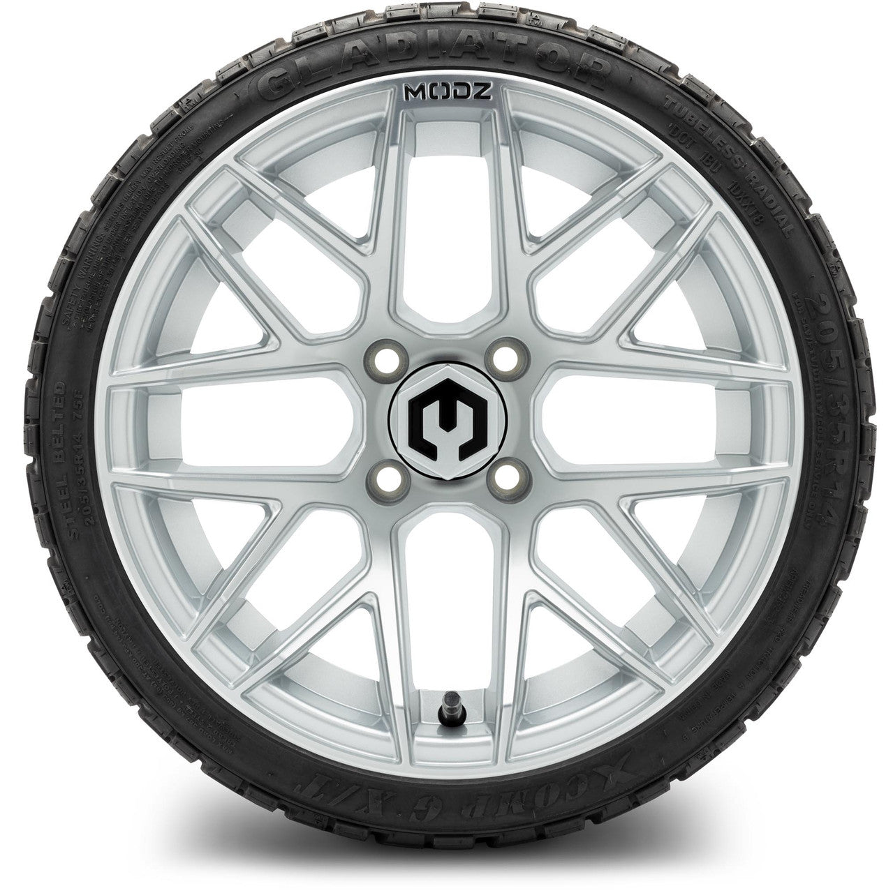 MODZ® 14" Matrix Silver - LowPro Street Tire and Wheels Combo