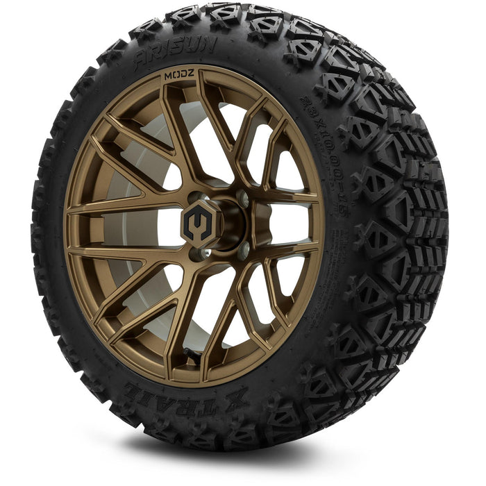 MODZ® 15" Matrix Matte Bronze - Lifted Tires and Wheels Combo