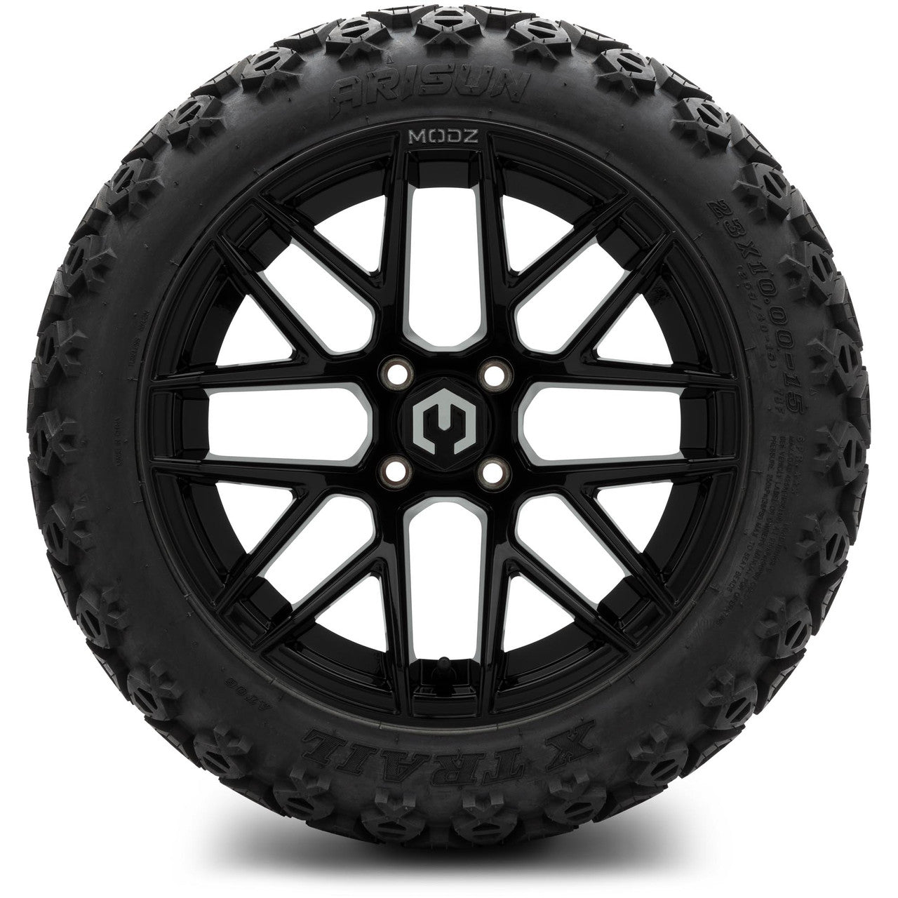MODZ® 15" Matrix Glossy Black - Lifted Tires and Wheels Combo