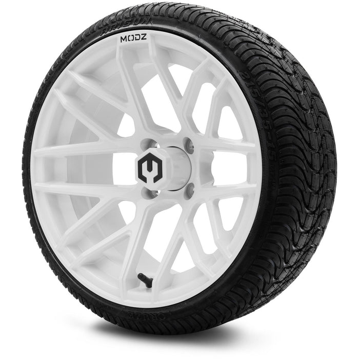 MODZ® 15" Matrix Glossy White - Low Profile Tires and Wheels Combo