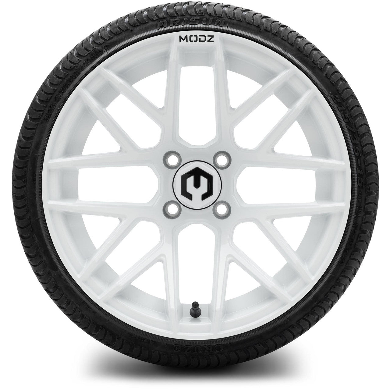 MODZ® 15" Matrix Glossy White - Low Profile Tires and Wheels Combo