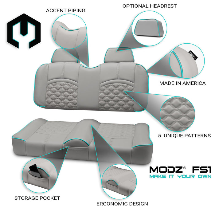 MODZ® FS1 Custom Front Seat - Gray Base - Choose Pattern and Accent Colors