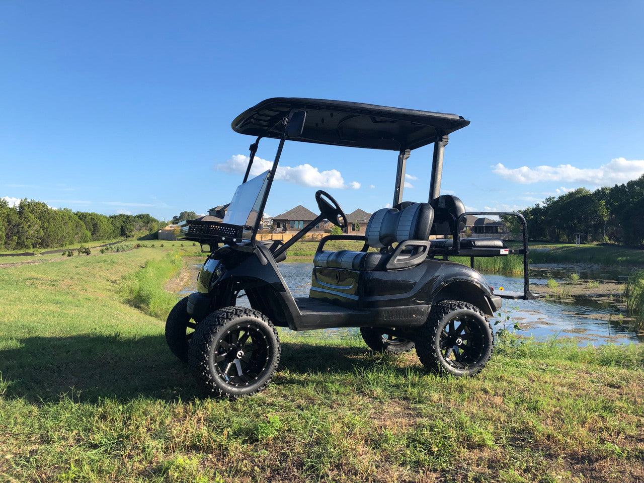 MODZ® 14" Assault Glossy Black Ball Mill - Lifted Tires and Wheels Combo