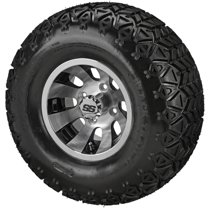 LSI 10' Gunslinger Black & Machined Wheel and Lifted Tire Combo