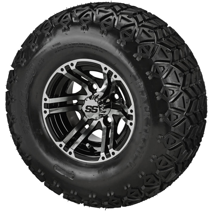 LSI 10' Yukon Black & Machined Wheel and Lifted Tire Combo