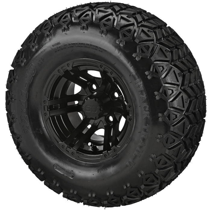 LSI 10' Yukon Matte Black Wheel and Lifted Tire Combo