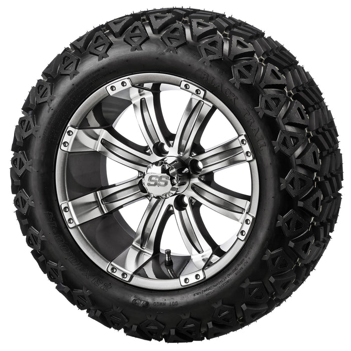 LSI 10' Casino Gun Metal Gray & Machined Wheel and Lifted Tire Combo