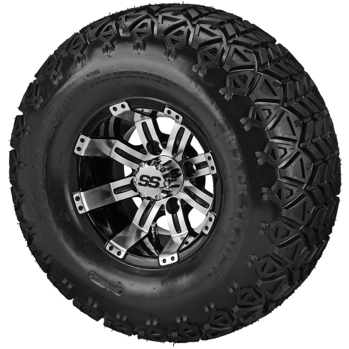 LSI 10' Casino Black & Machined Wheel and Lifted Tire Combo
