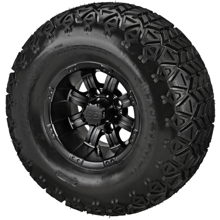 LSI 10' Casino Matte Black Wheel and Lifted Tire Combo