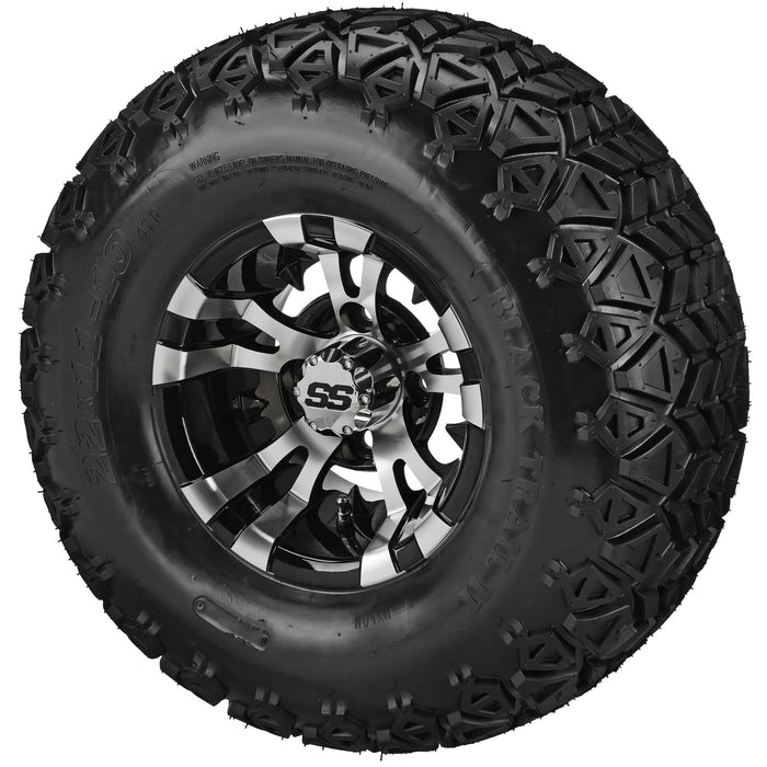 LSI 10' Warlock Black & Machined Wheel and Lifted Tire Combo