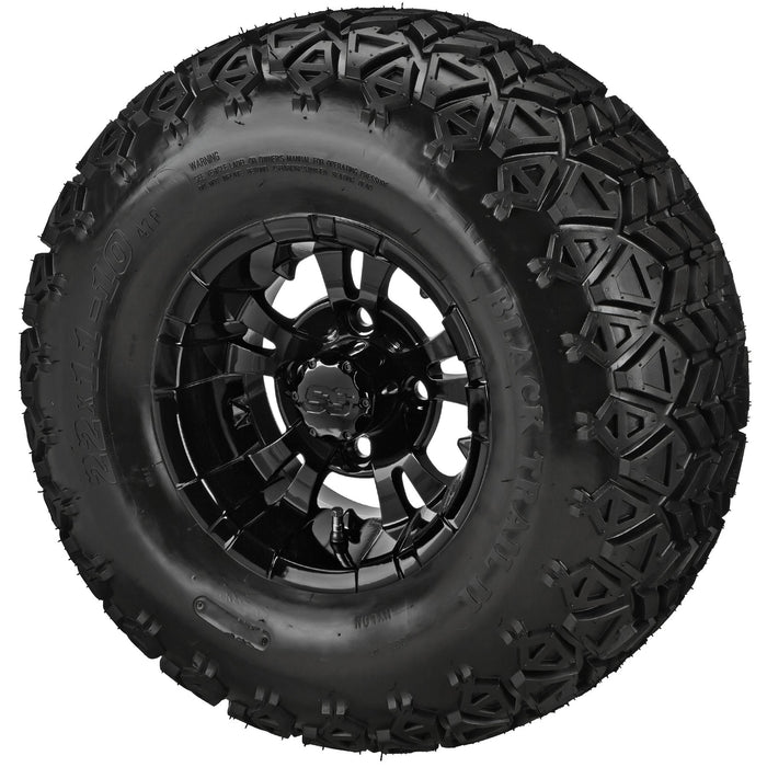 LSI 10' Warlock Gloss Black Wheel and Lifted Tire Combo
