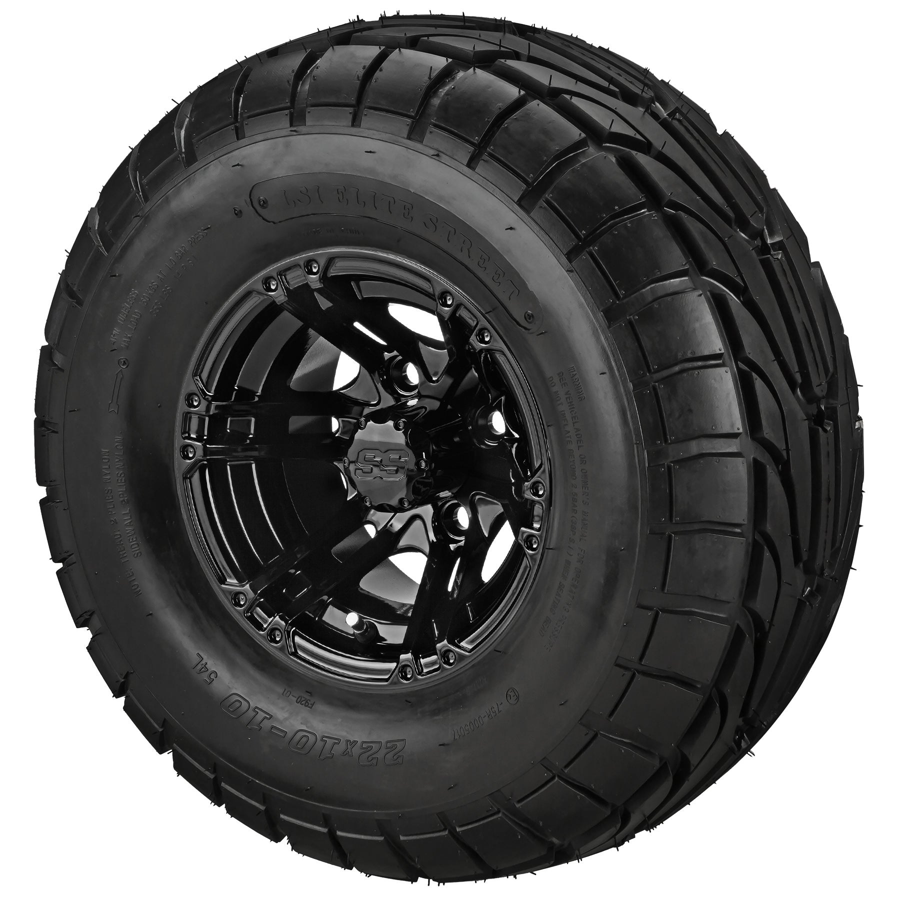 LSI 10' Yukon Gloss Black Wheel and Lifted Tire Combo