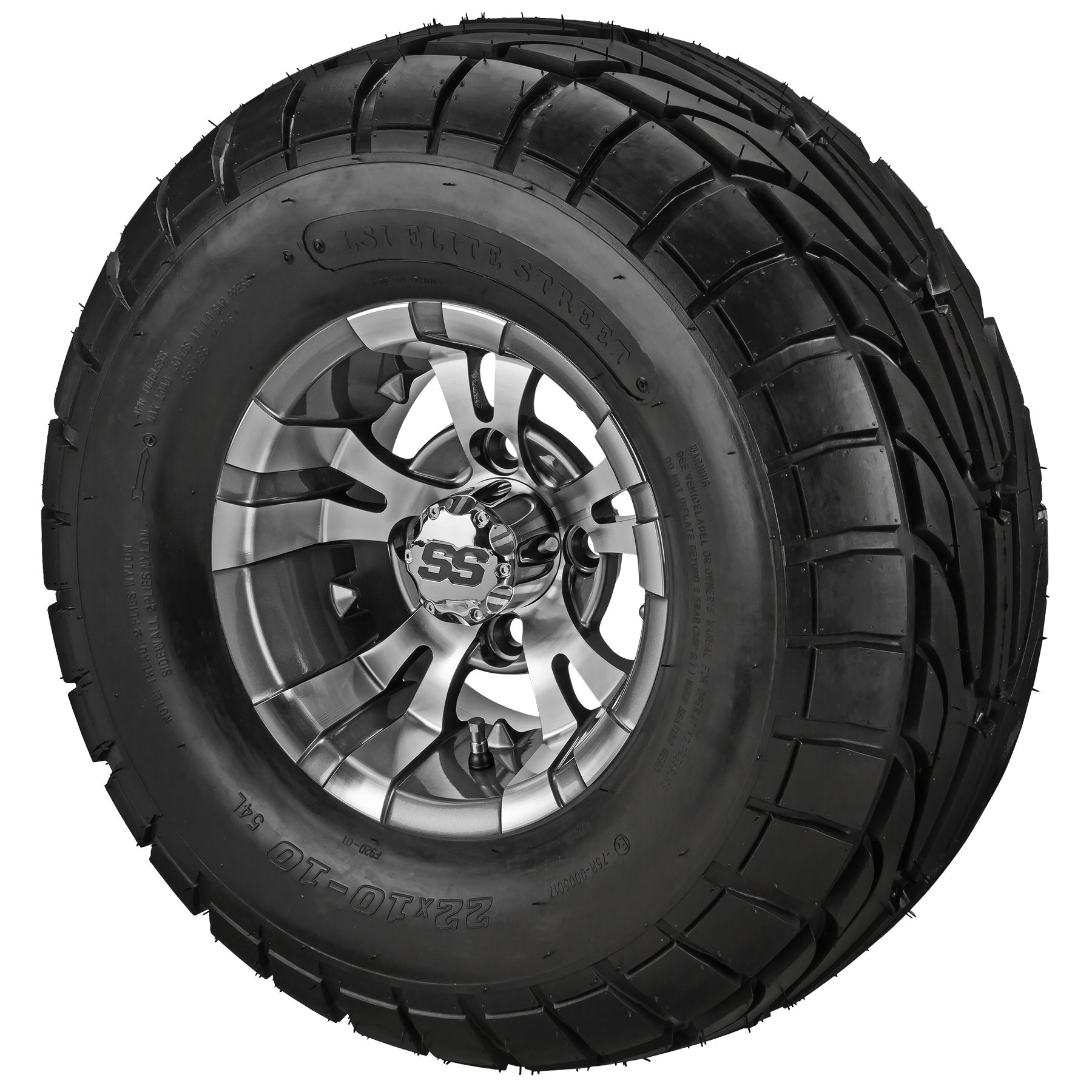 LSI 10' Warlock Gun Metal Gray & Machined Wheel and Lifted Tire Combo