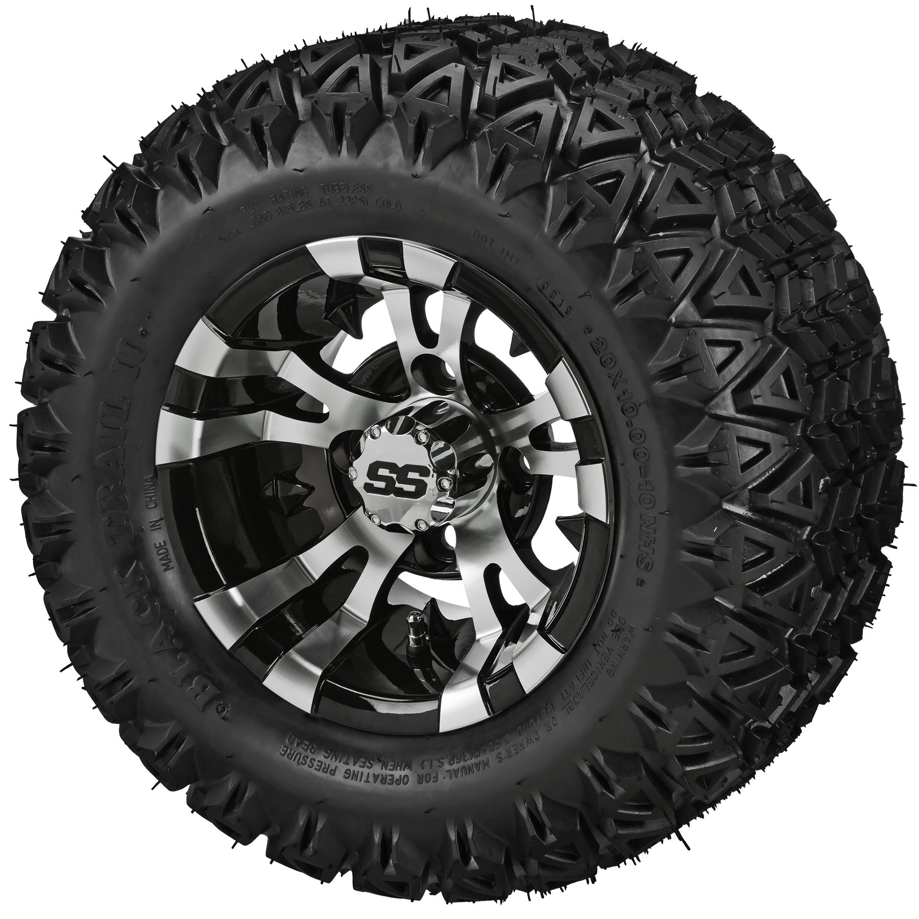 LSI 10' Warlock Black & Machined Wheel and Lifted Tire Combo