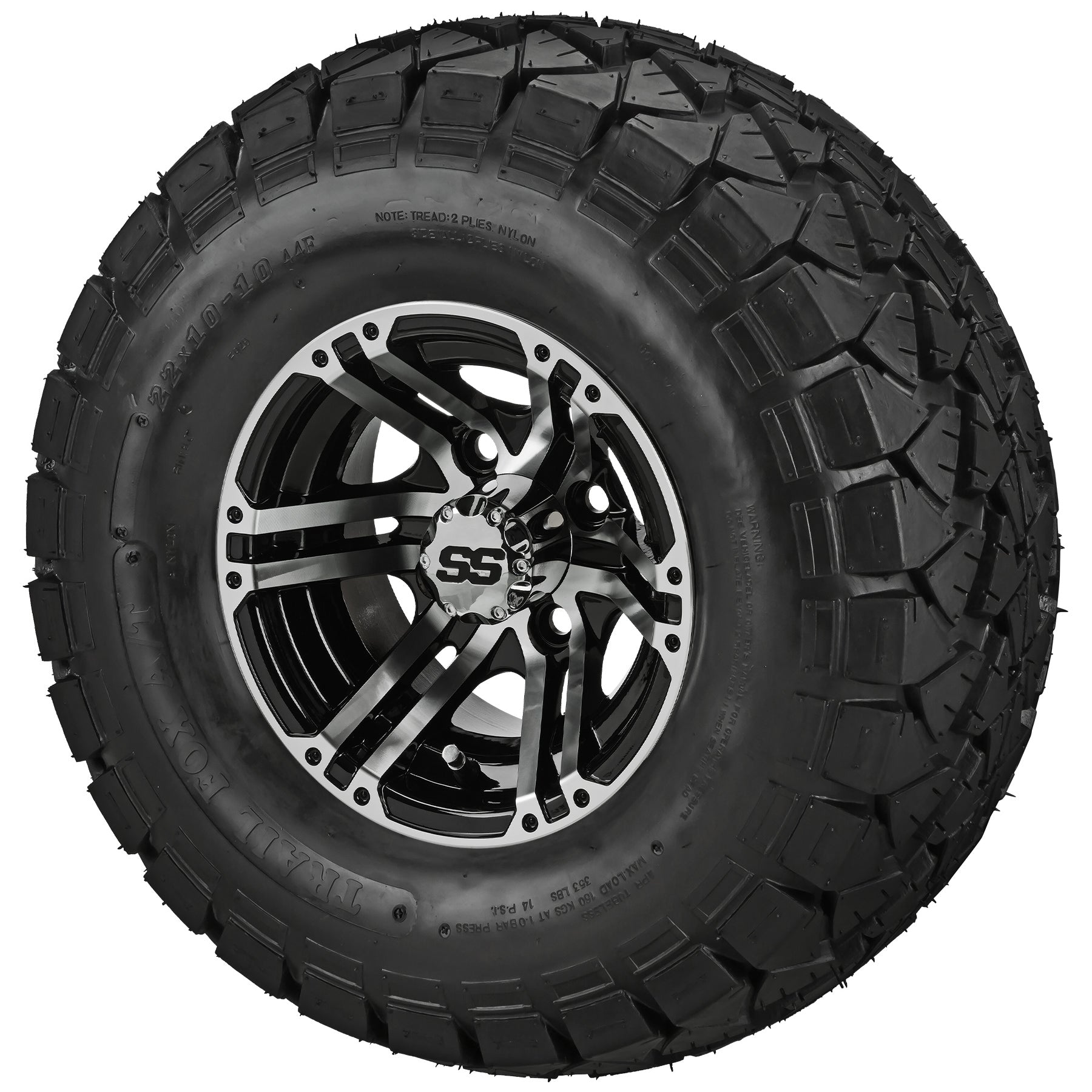 LSI 10' Yukon Black & Machined Wheel and Lifted Tire Combo