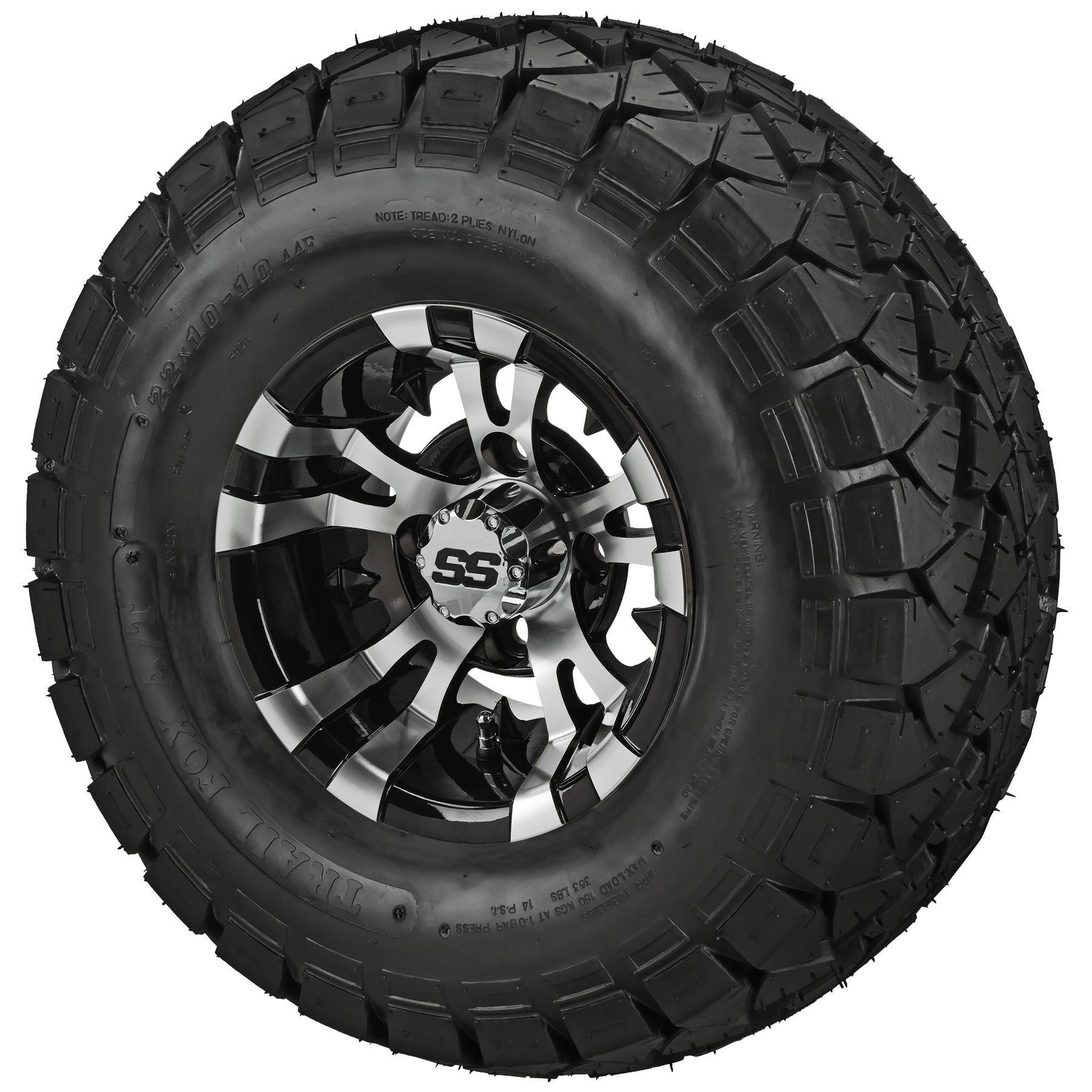 LSI 10' Warlock Black & Machined Wheel and Lifted Tire Combo