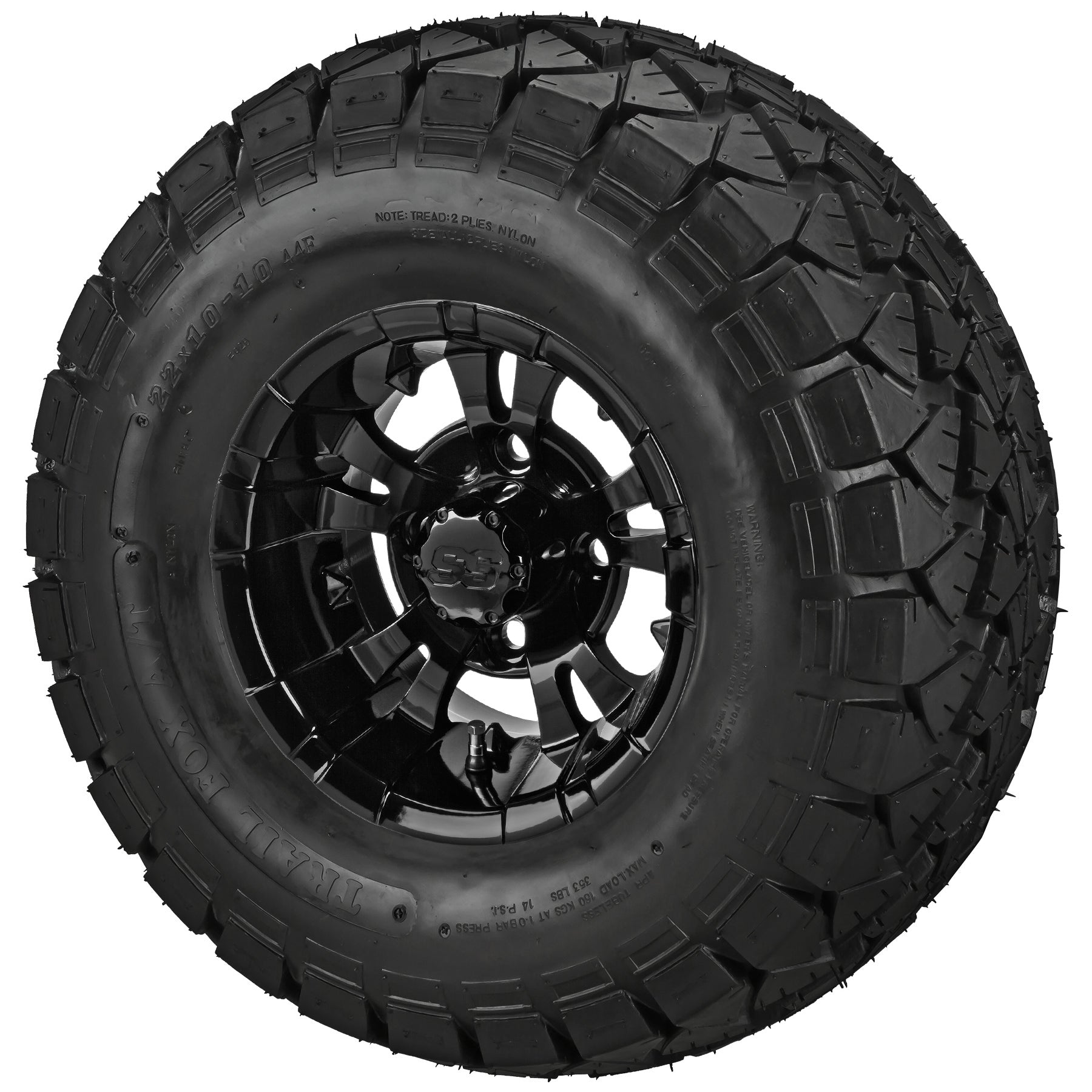 LSI 10' Warlock Gloss Black Wheel and Lifted Tire Combo