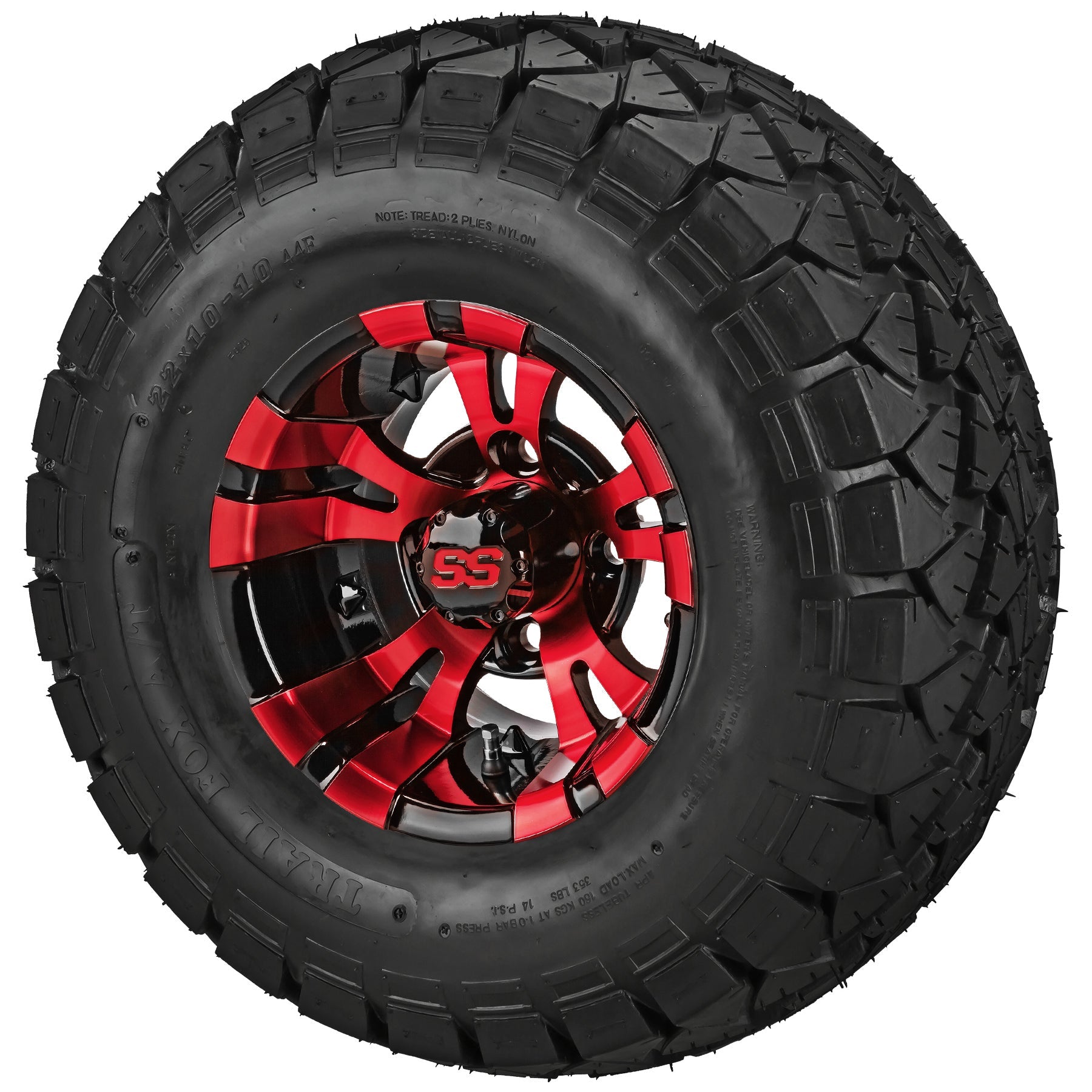 LSI 10' Warlock Black & Red Wheel and Lifted Tire Combo