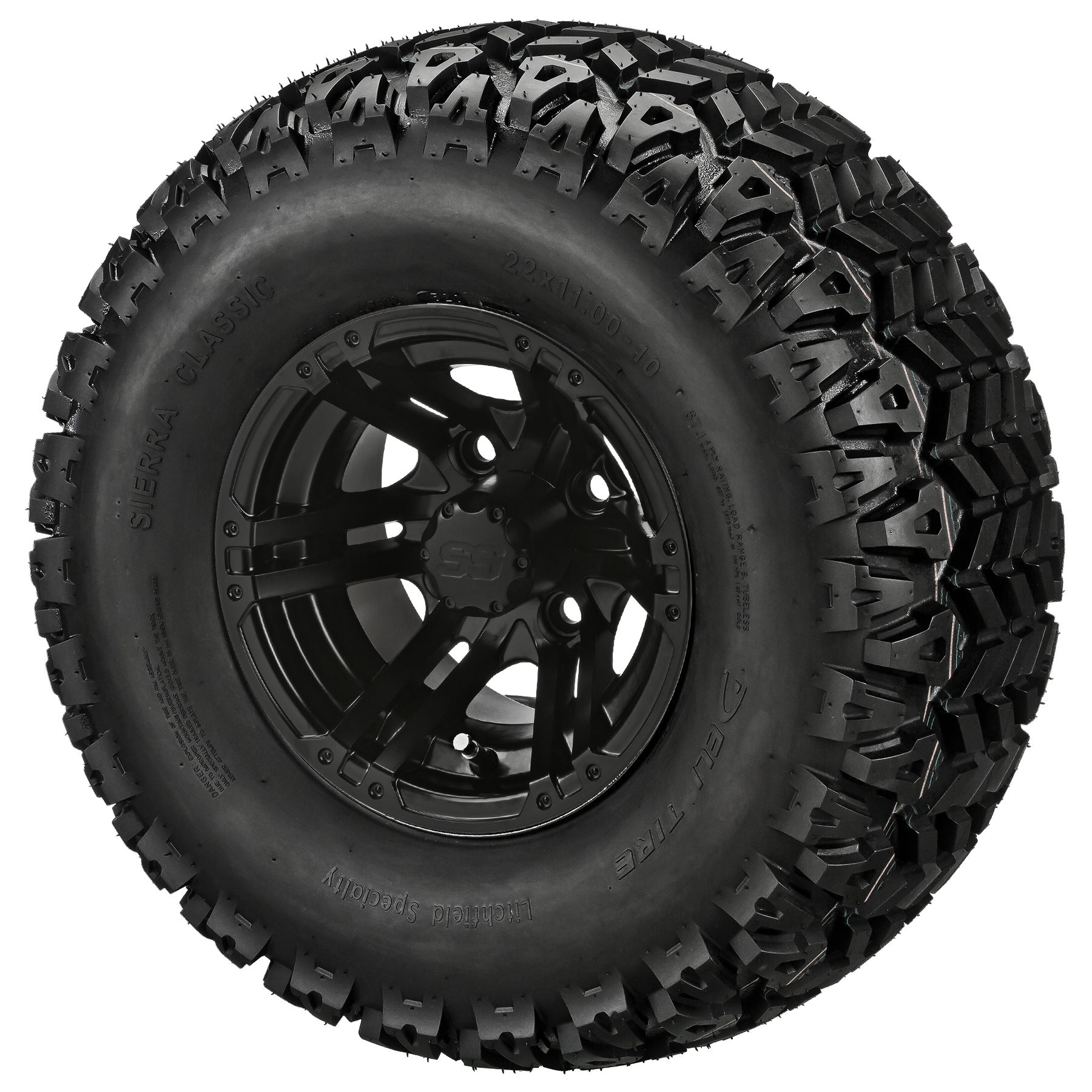 LSI 10' Yukon Matte Black Wheel and Lifted Tire Combo