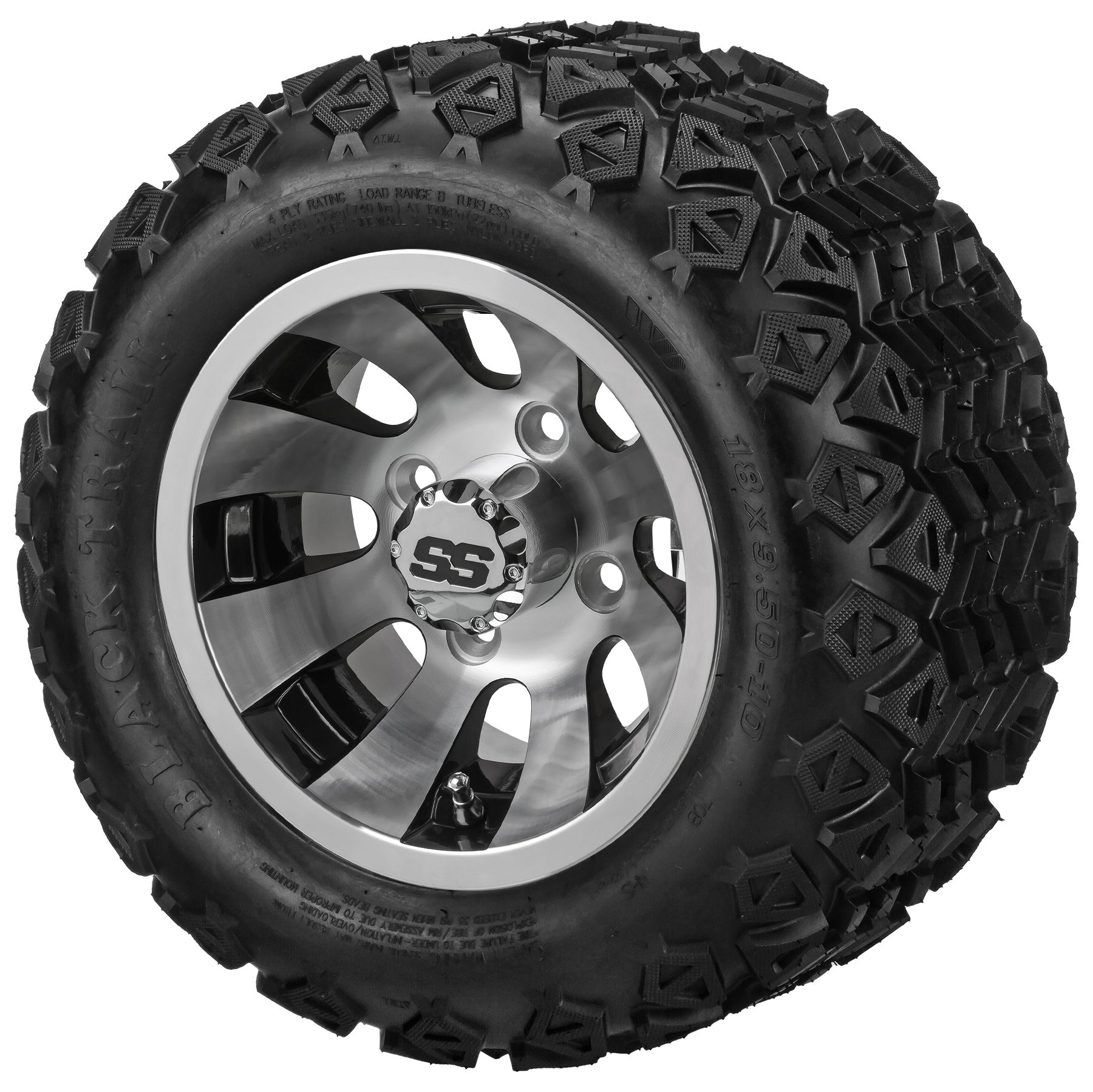 LSI 10' Gunslinger Black & Machined Wheel and Lifted Tire Combo