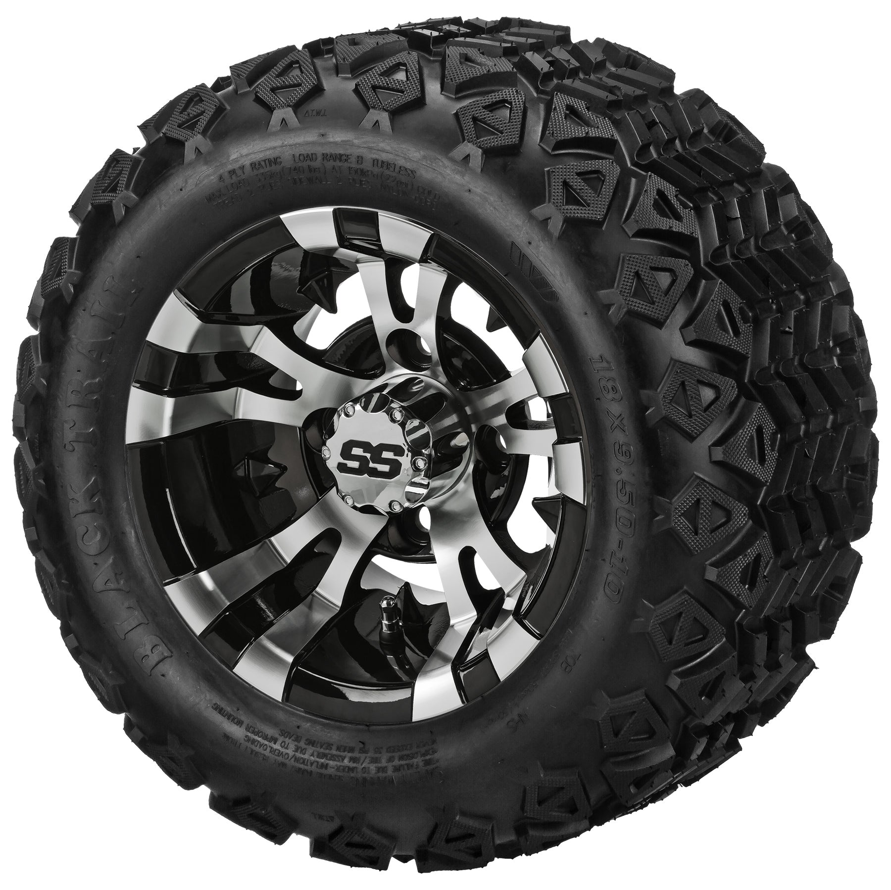 LSI 10' Warlock Black & Machined Wheel and Lifted Tire Combo