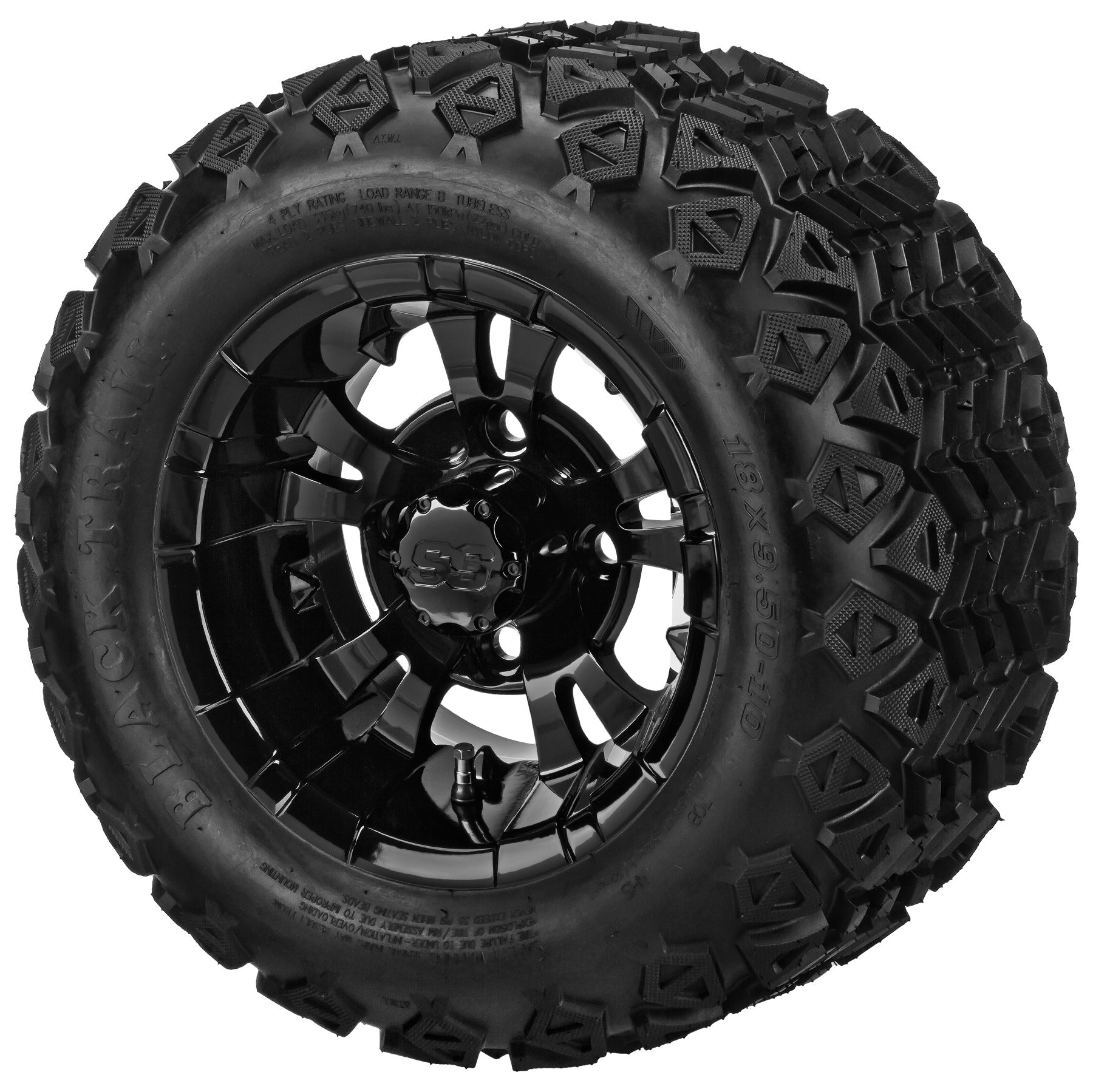 LSI 10' Warlock Gloss Black Wheel and Lifted Tire Combo