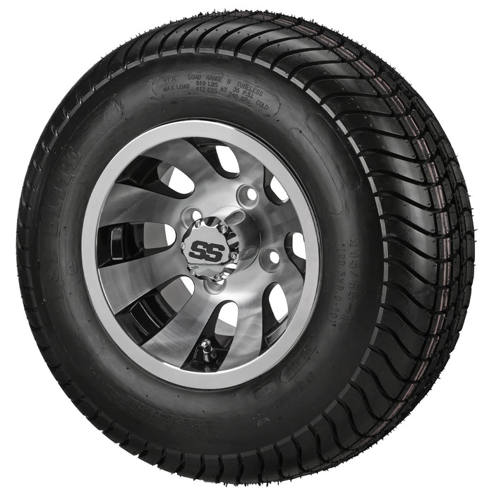 LSI 10' Gunslinger Black & Machined Wheel and Low Profile Tire Combo