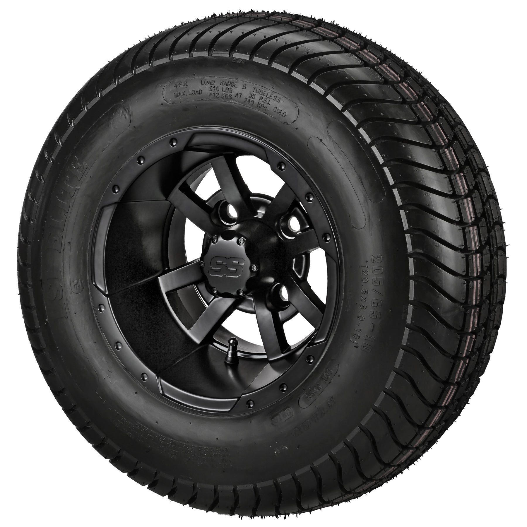 LSI 10' Maltese Cross Matte Black Wheel and Low Profile Tire Combo