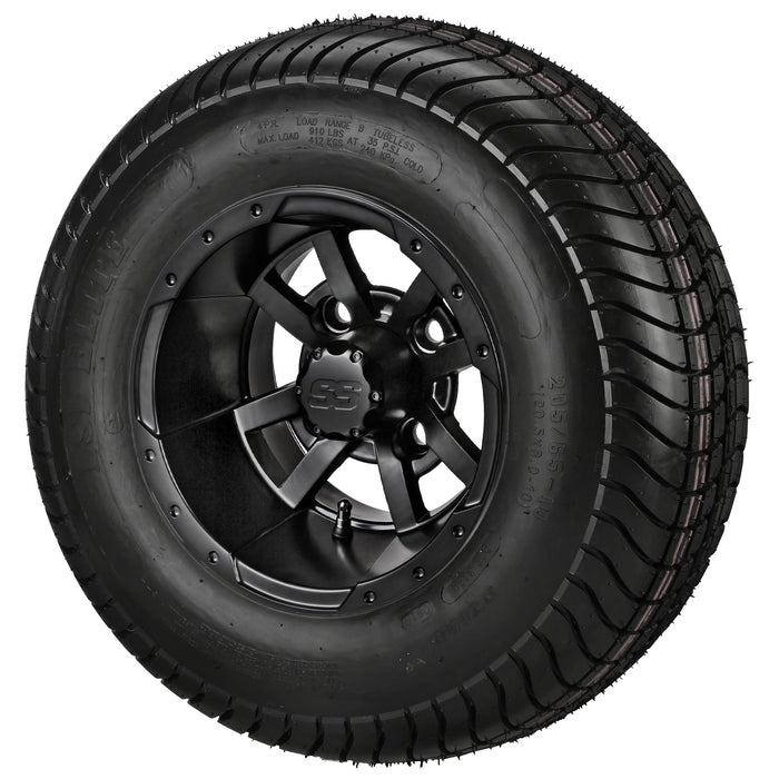 LSI 10' Maltese Cross Matte Black Wheel and Low Profile Tire Combo