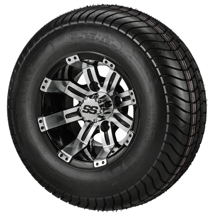 LSI 10' Casino Black & Machined Wheel and Low Profile Tire Combo