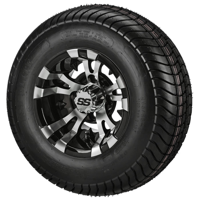 LSI 10' Warlock Black & Machined Wheel and Low Profile Tire Combo