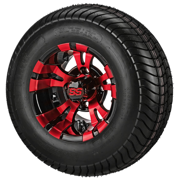 LSI 10' Warlock Black & Red Wheel and Low Profile Tire Combo