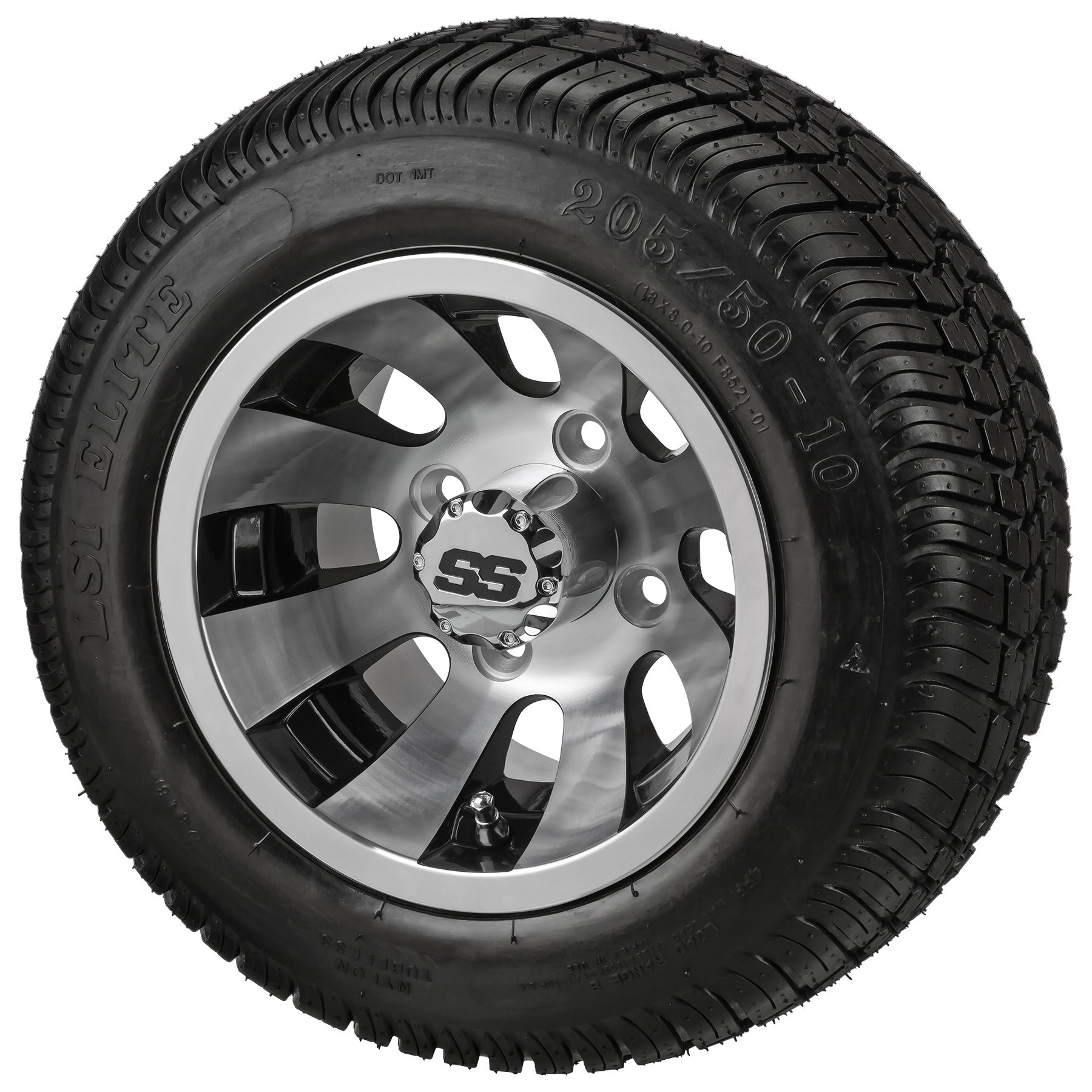 LSI 10' Gunslinger Black & Machined Wheel and Low Profile Tire Combo