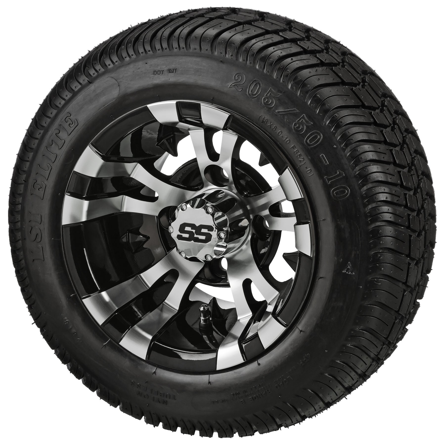 LSI 10' Warlock Black & Machined Wheel and Low Profile Tire Combo
