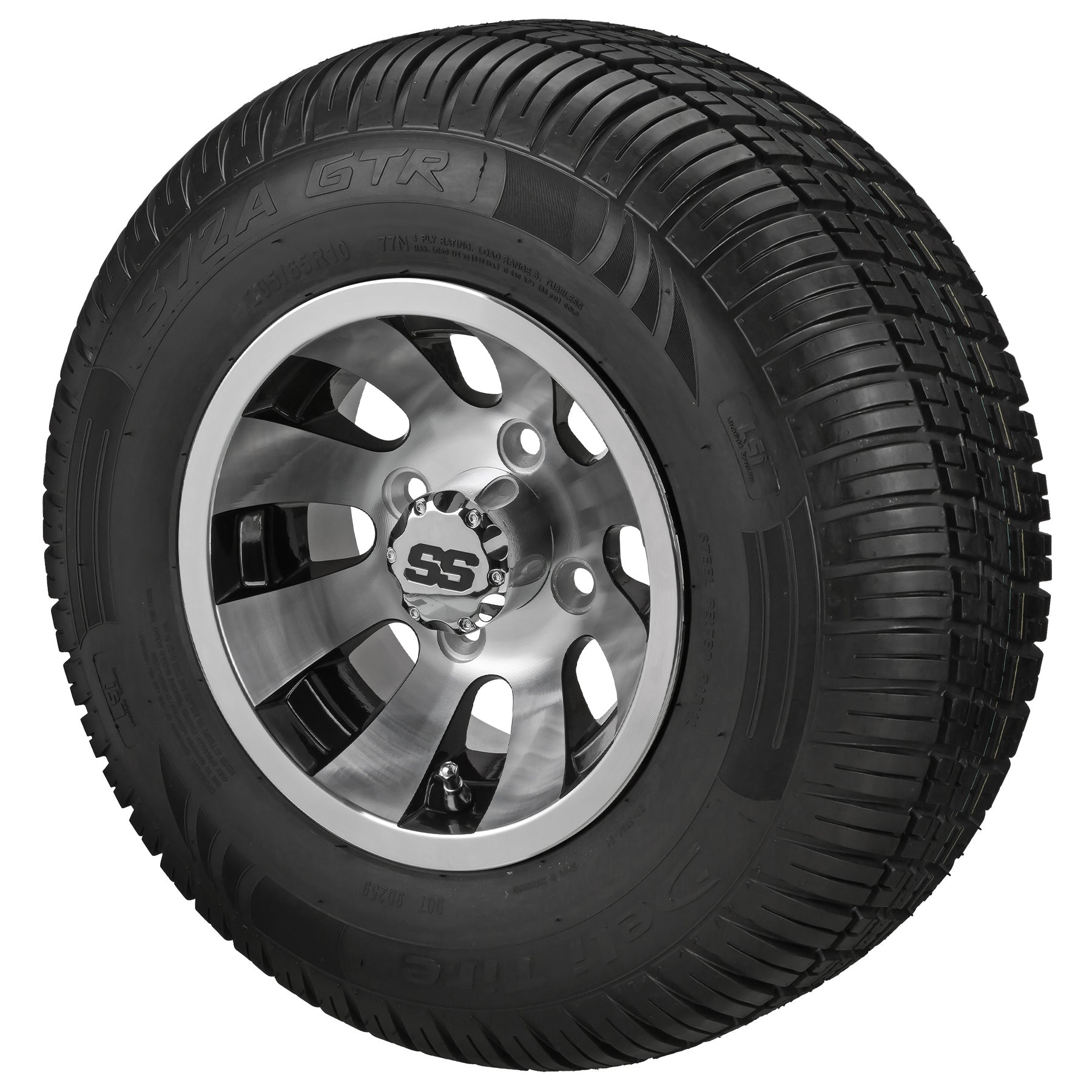 LSI 10' Gunslinger Black & Machined Wheel and Low Profile Tire Combo