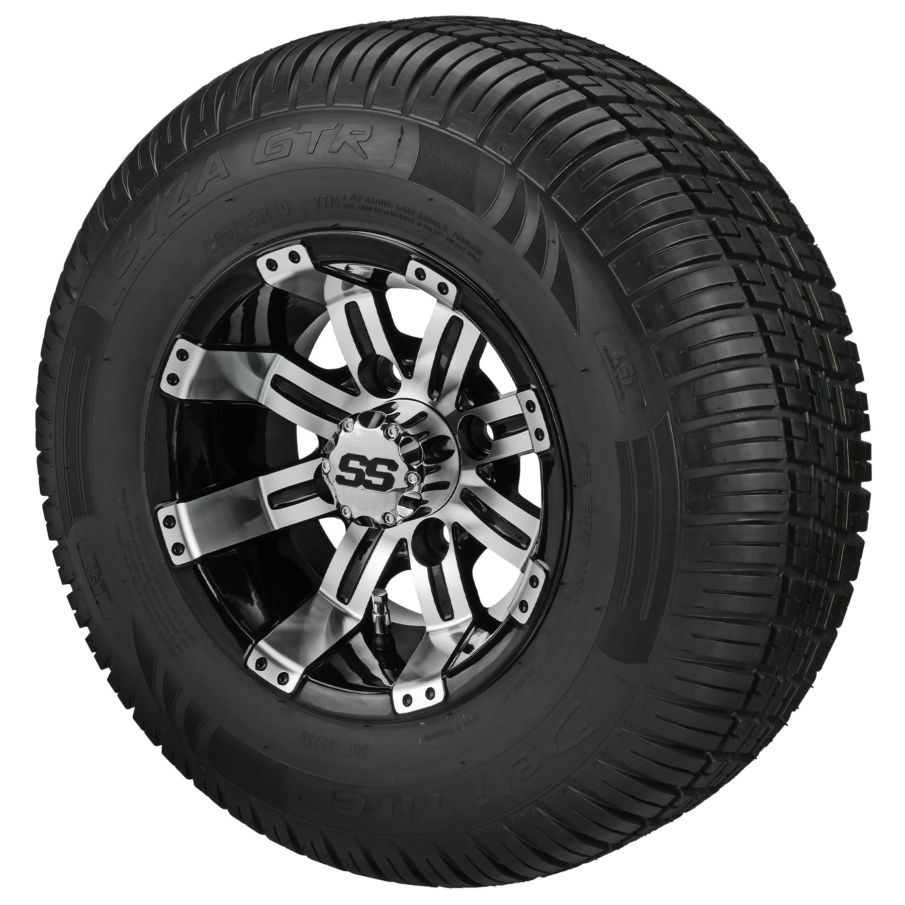LSI 10' Casino Black & Machined Wheel and Low Profile Tire Combo