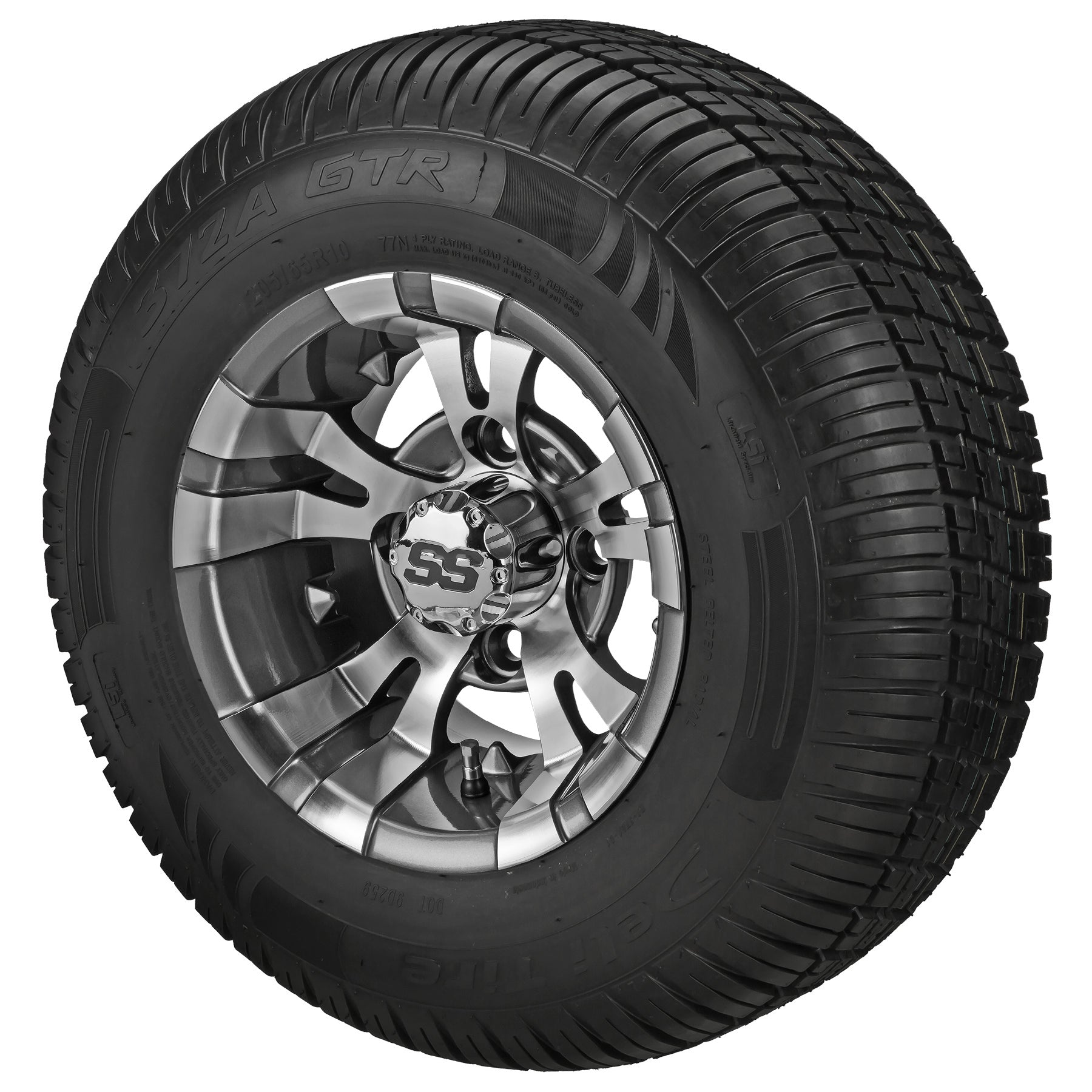 LSI 10' Warlock Gun Metal Gray & Machined Wheel and Low Profile Tire Combo