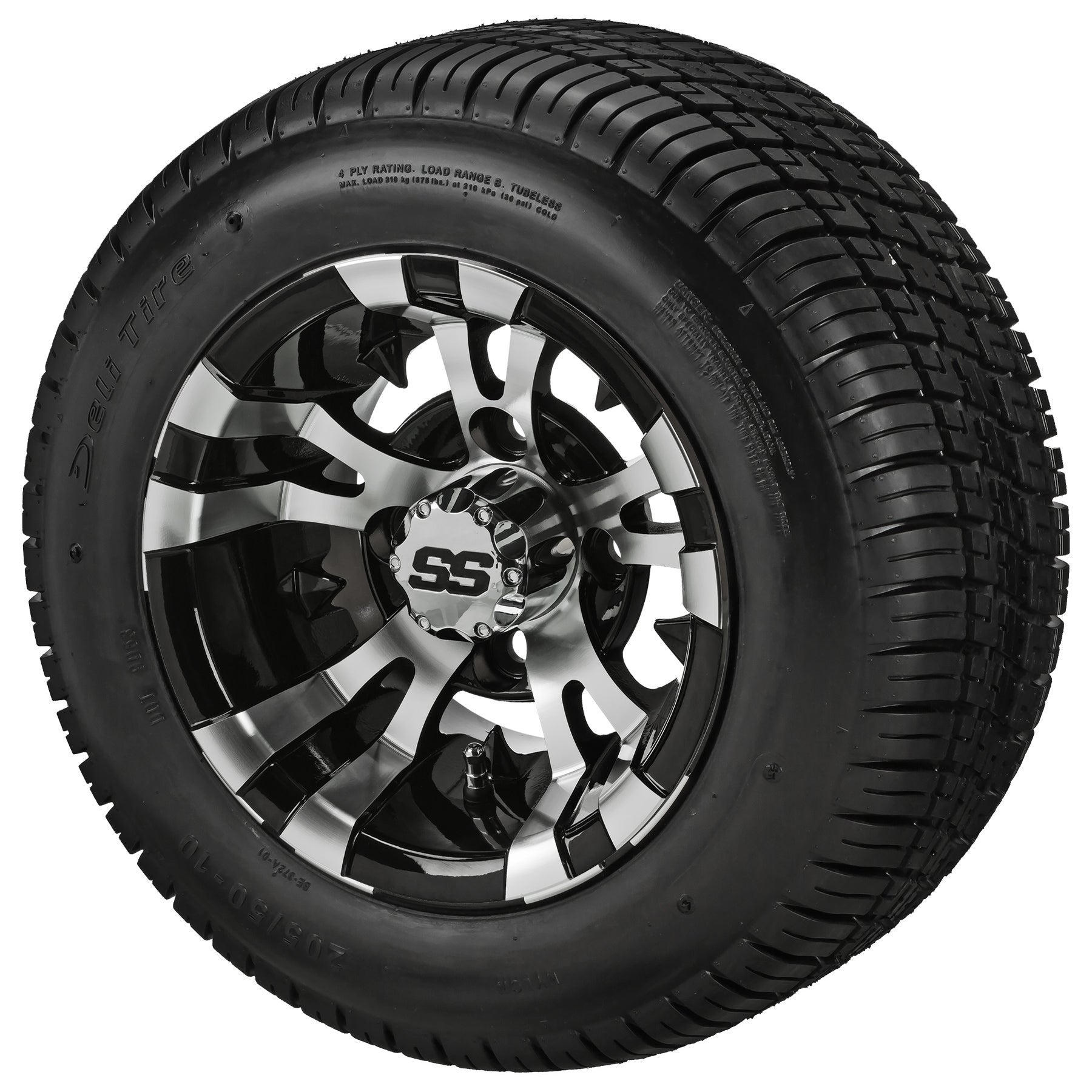 LSI 10' Warlock Black & Machined Wheel and Low Profile Tire Combo