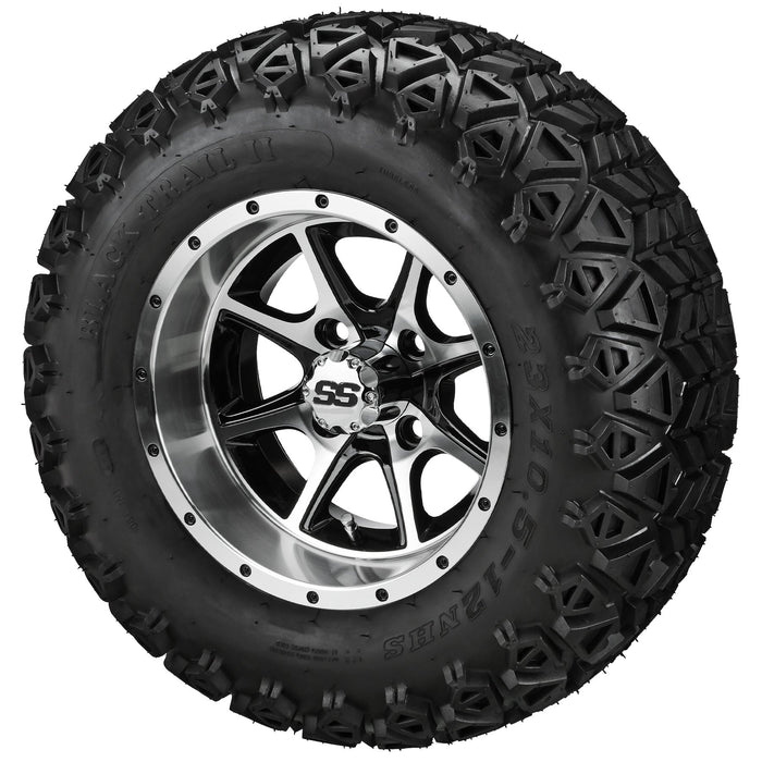 LSI 12' Azusa Black & Machined Wheel and Lifted Tire Combo