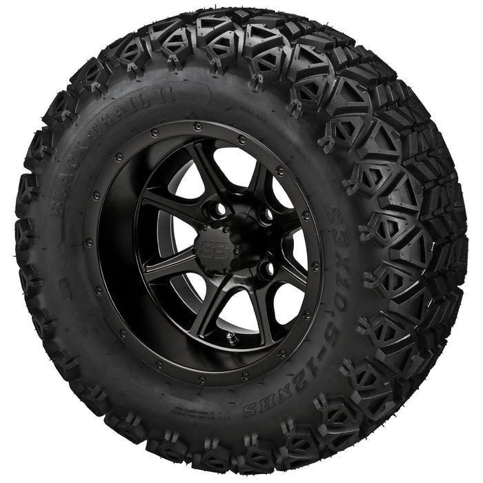 LSI 12' Azusa Matte Black Wheel and Lifted Tire Combo