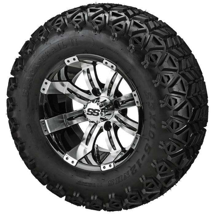 LSI 12' Casino Black & Machined Wheel and Lifted Tire Combo