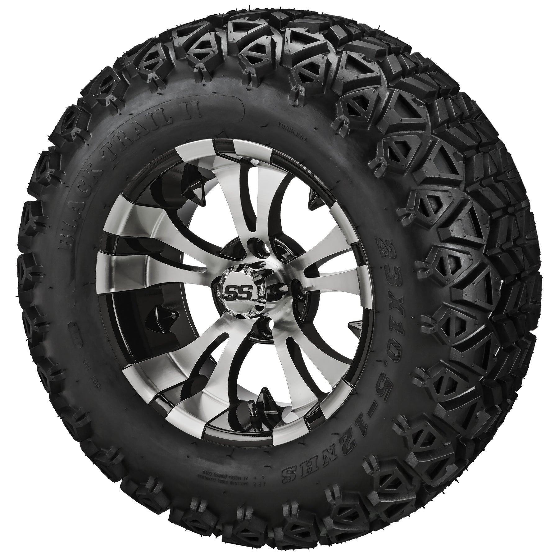 LSI 12' Warlock Black & Machined Wheel and Lifted Tire Combo