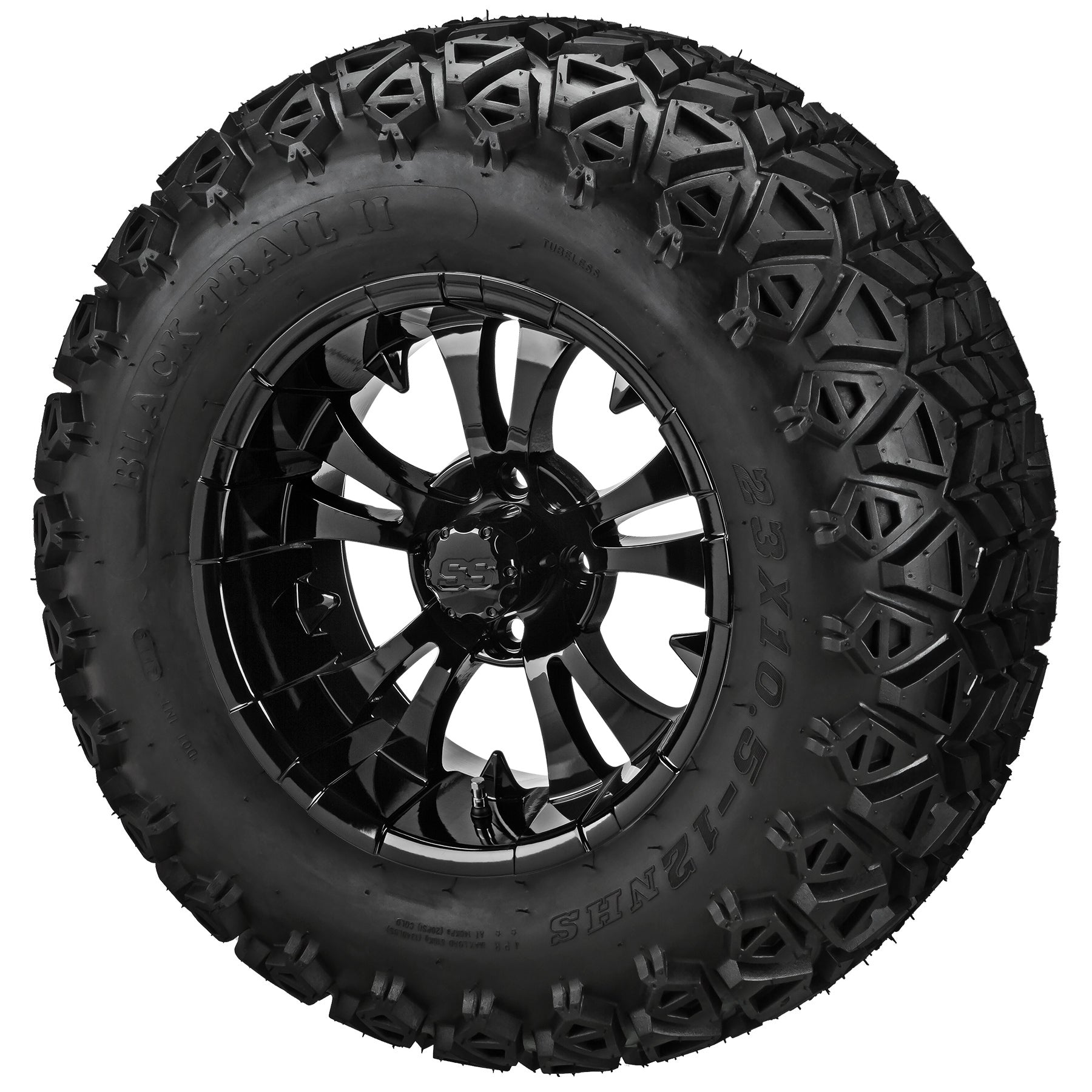 LSI 12' Warlock Gloss Black Wheel and Lifted Tire Combo