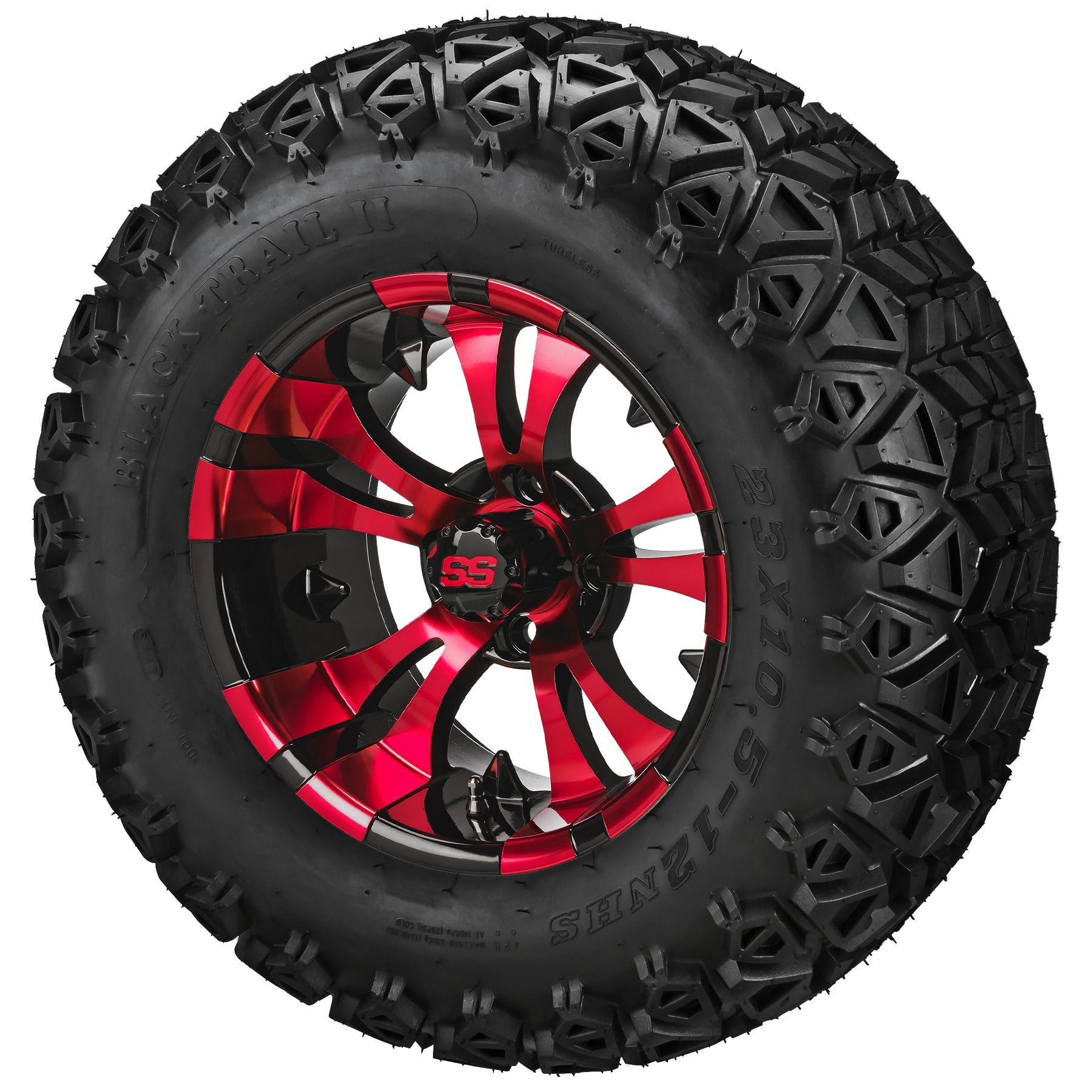 LSI 12' Warlock Black & Red Wheel and Lifted Tire Combo