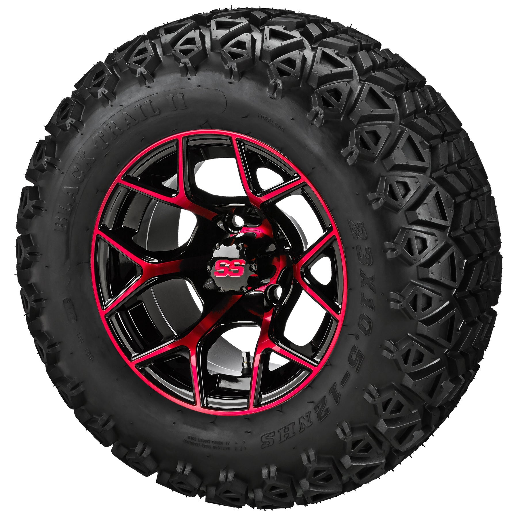 LSI 12' Ninja Black & Red Wheel and Lifted Tire Combo