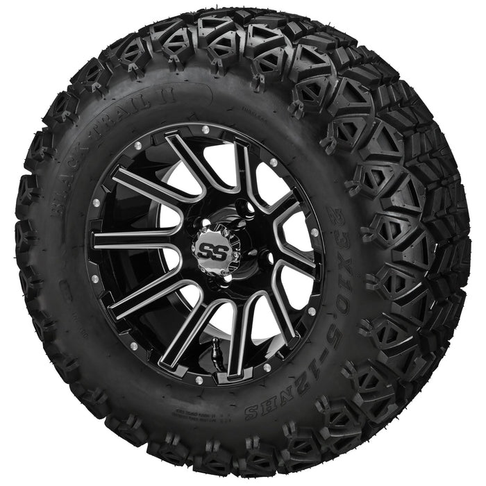 LSI 12' Venom Black & Machined Wheel and Lifted Tire Combo
