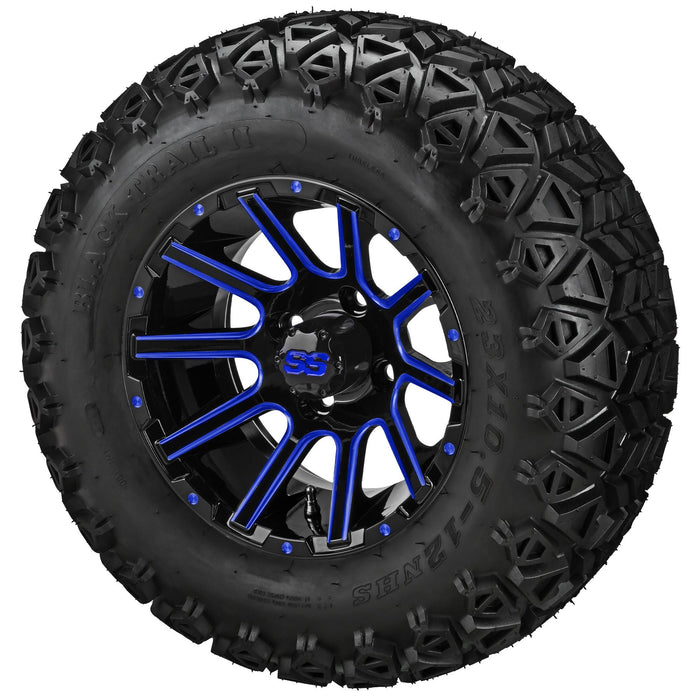 LSI 12' Venom Black & Blue Wheel and Lifted Tire Combo