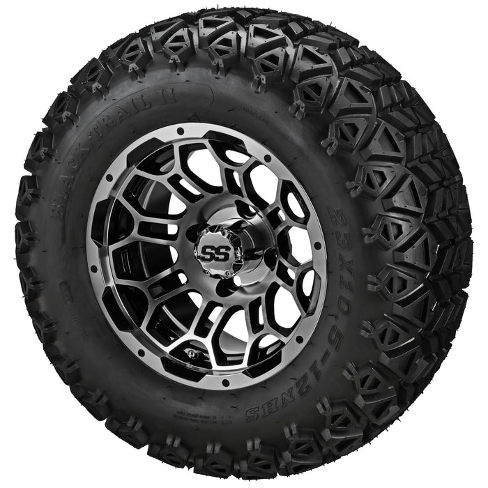 LSI 12' Hercules Black & Machined Wheel and Lifted Tire Combo