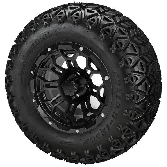 LSI 12' Hercules Gloss Black Wheel and Lifted Tire Combo